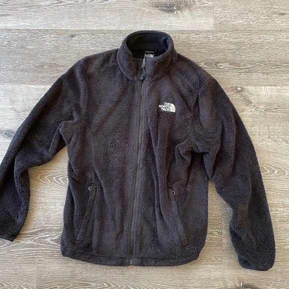 The North‎ Face Black Fuzzy Zip Up Women's Jacket Medium - Picture 1 of 10